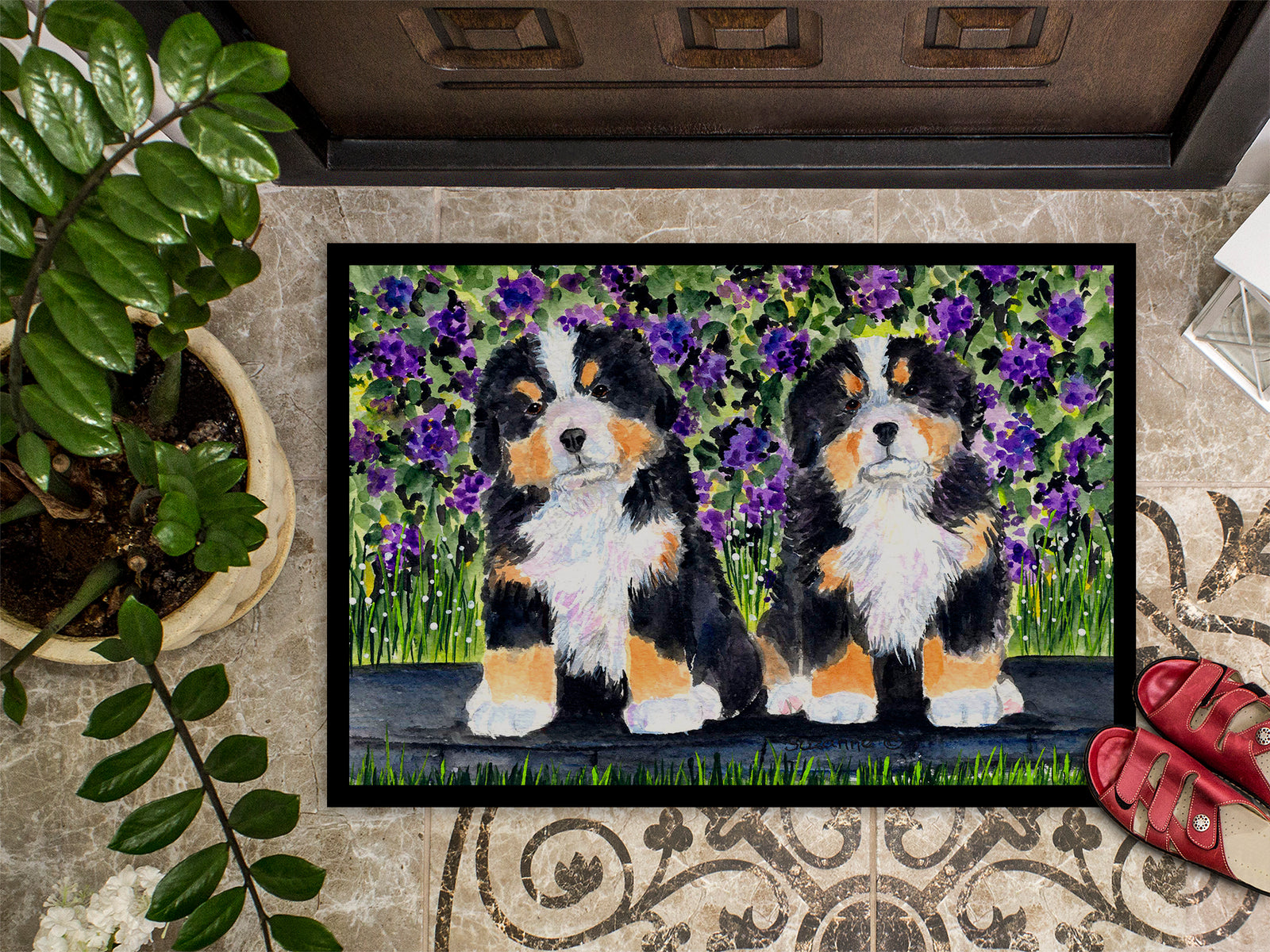 Caroline's Treasures Bernese Mountain Dog Doormat - 24x36 Decorative Floor Mat – Indoor/Outdoor Rug with Artistic Flair Doormat