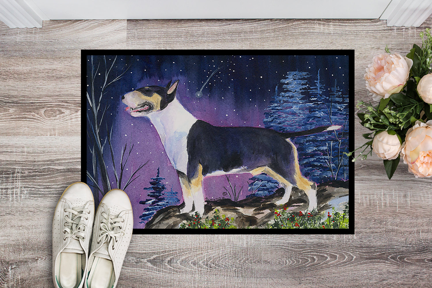 Caroline's Treasures Bull Terrier Doormat - 24x36 Decorative Floor Mat – Indoor/Outdoor Rug with Artistic Flair Doormat