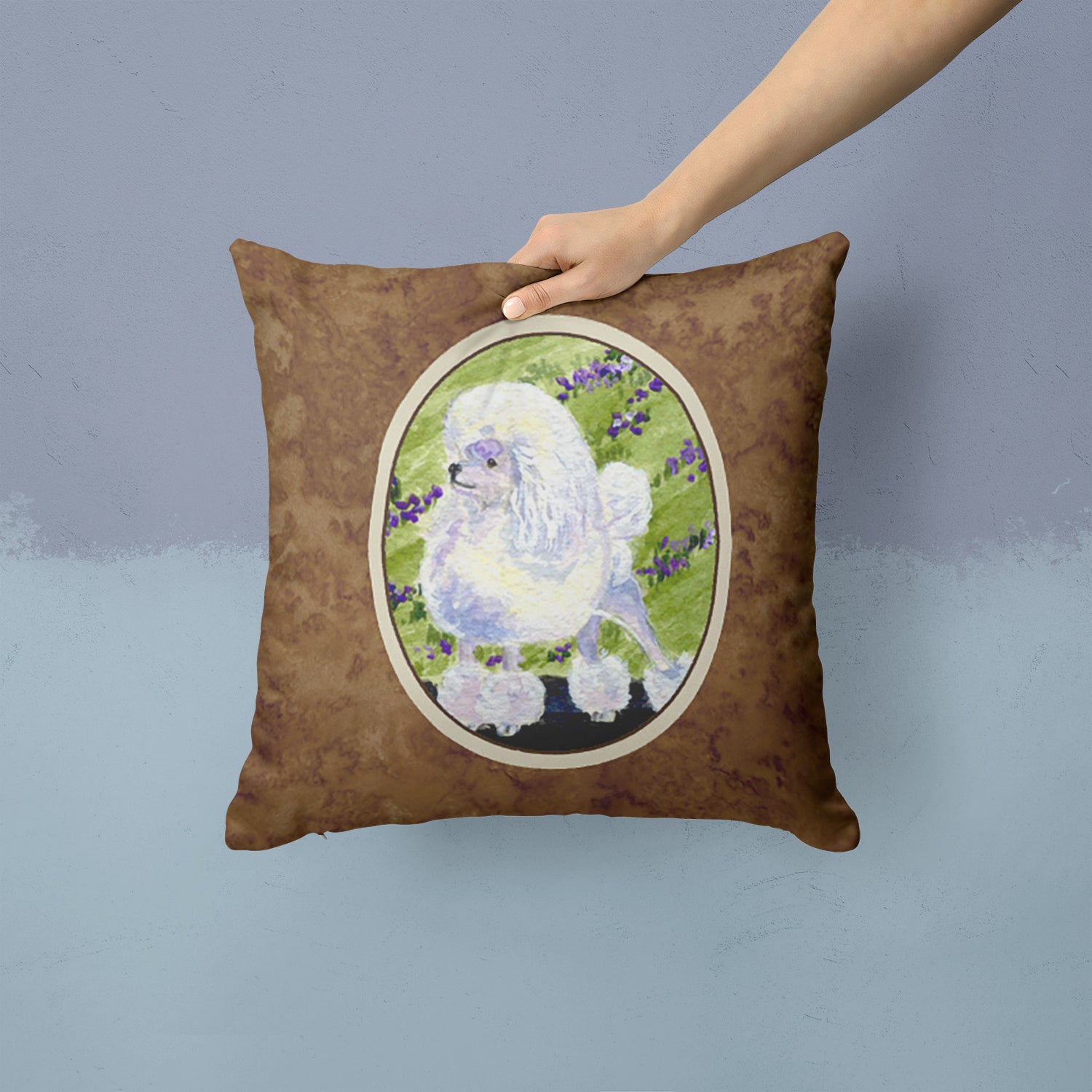 Caroline's Treasures Poodle Throw Pillow - 14x14 Decorative Pillow – Art for Your Home & Patio