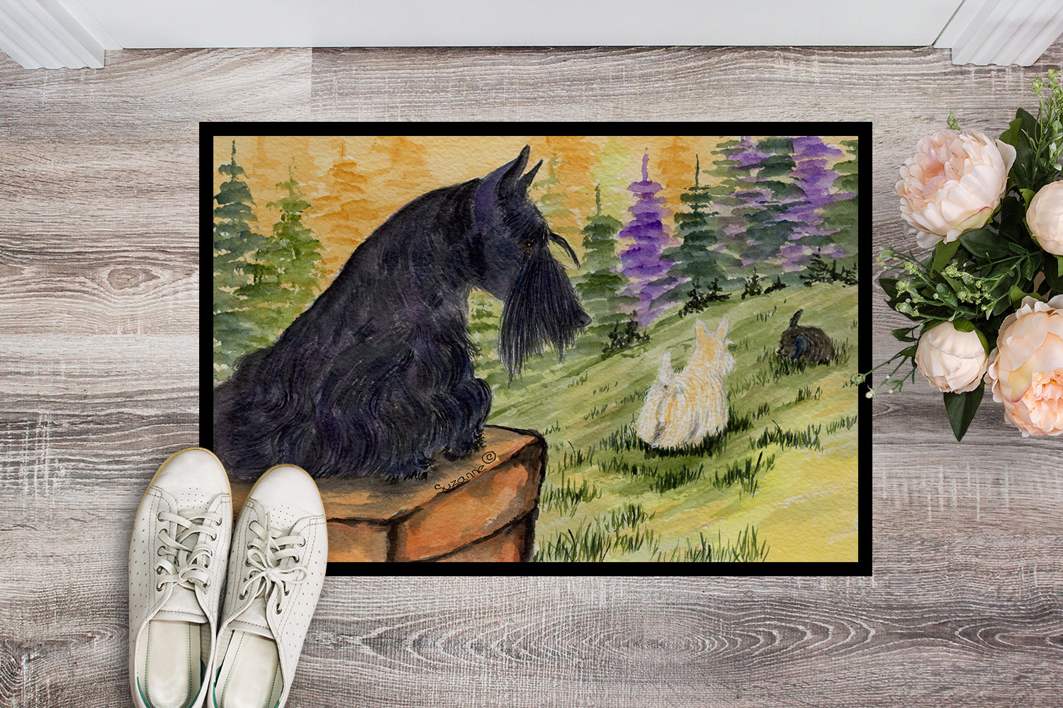 Caroline's Treasures Scottish Terrier Doormat - 24x36 Decorative Floor Mat – Indoor/Outdoor Rug with Artistic Flair Doormat