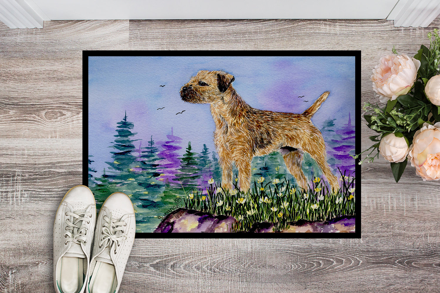 Caroline's Treasures Border Terrier Doormat - 24x36 Decorative Floor Mat – Indoor/Outdoor Rug with Artistic Flair Doormat