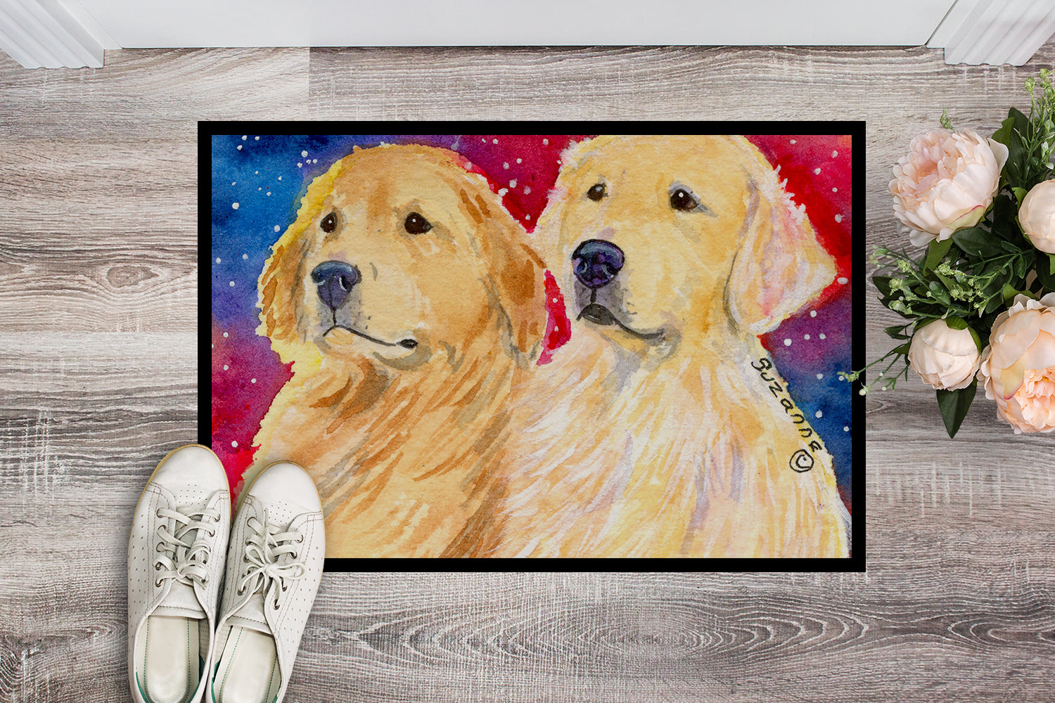 Caroline's Treasures Golden Retriever Doormat - 24x36 Decorative Floor Mat – Indoor/Outdoor Rug with Artistic Flair Doormat