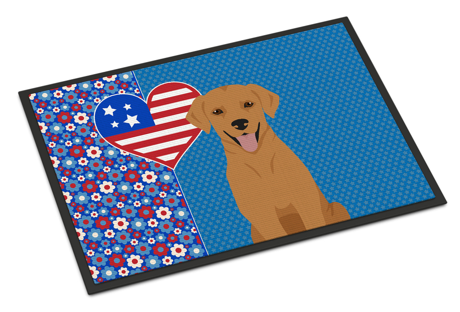 Caroline's Treasures Red Fox Labrador Retriever USA American Doormat Front Door Mat Indoor Outdoor Rugs for Entryway, Non Slip Washable Low Pile, 24H X 36W
