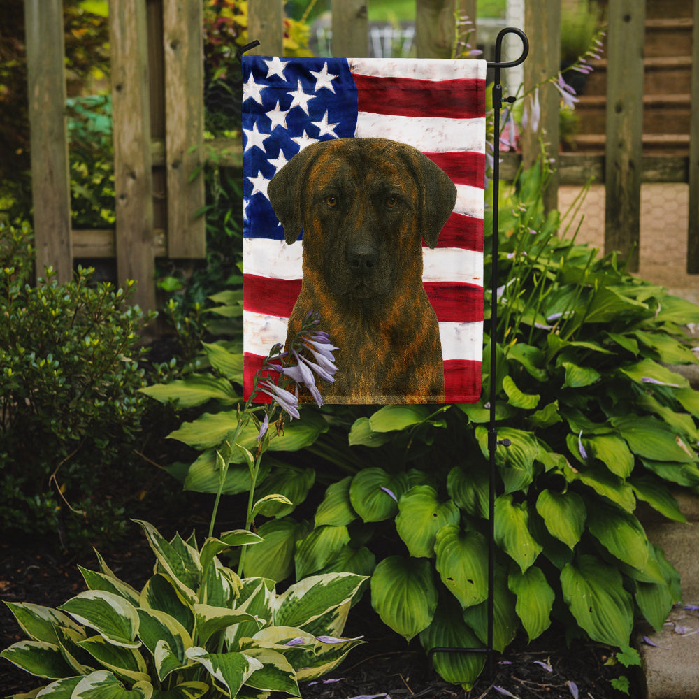 Caroline's Treasures Brindle Anatolian Shepherd Dog American Flag Garden Flag