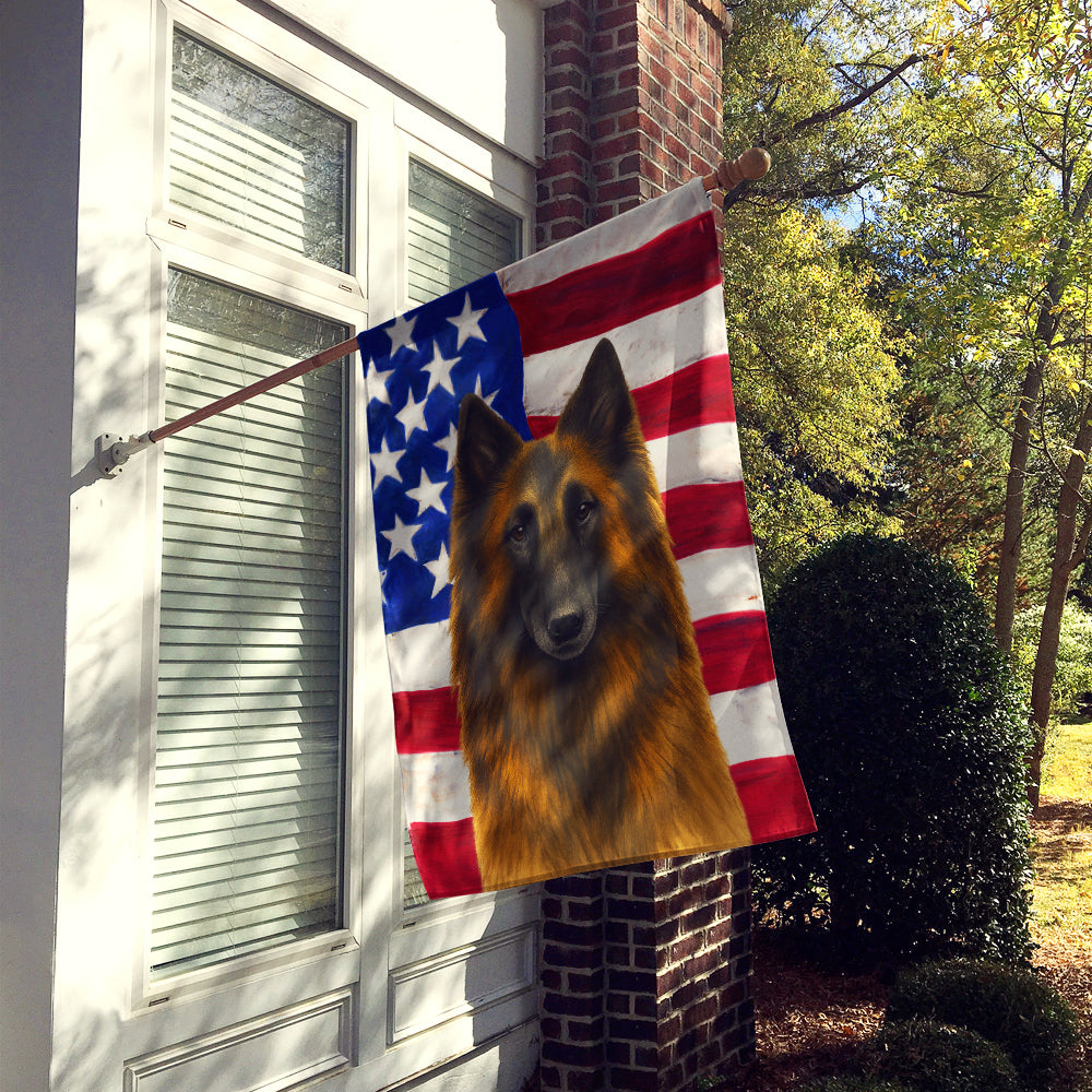 Caroline's Treasures Belgian Tervuren American Flag House Flag