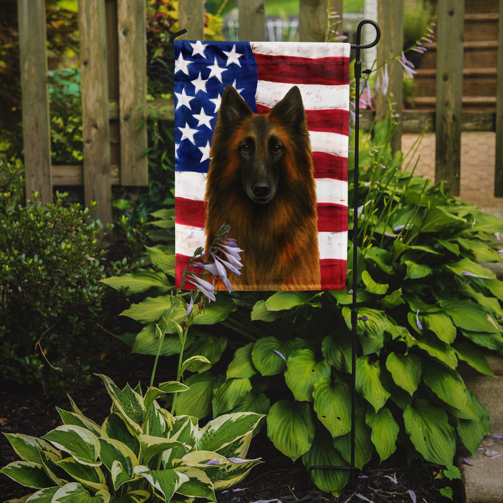 Caroline's Treasures Belgian Tervuren American Flag Garden Flag