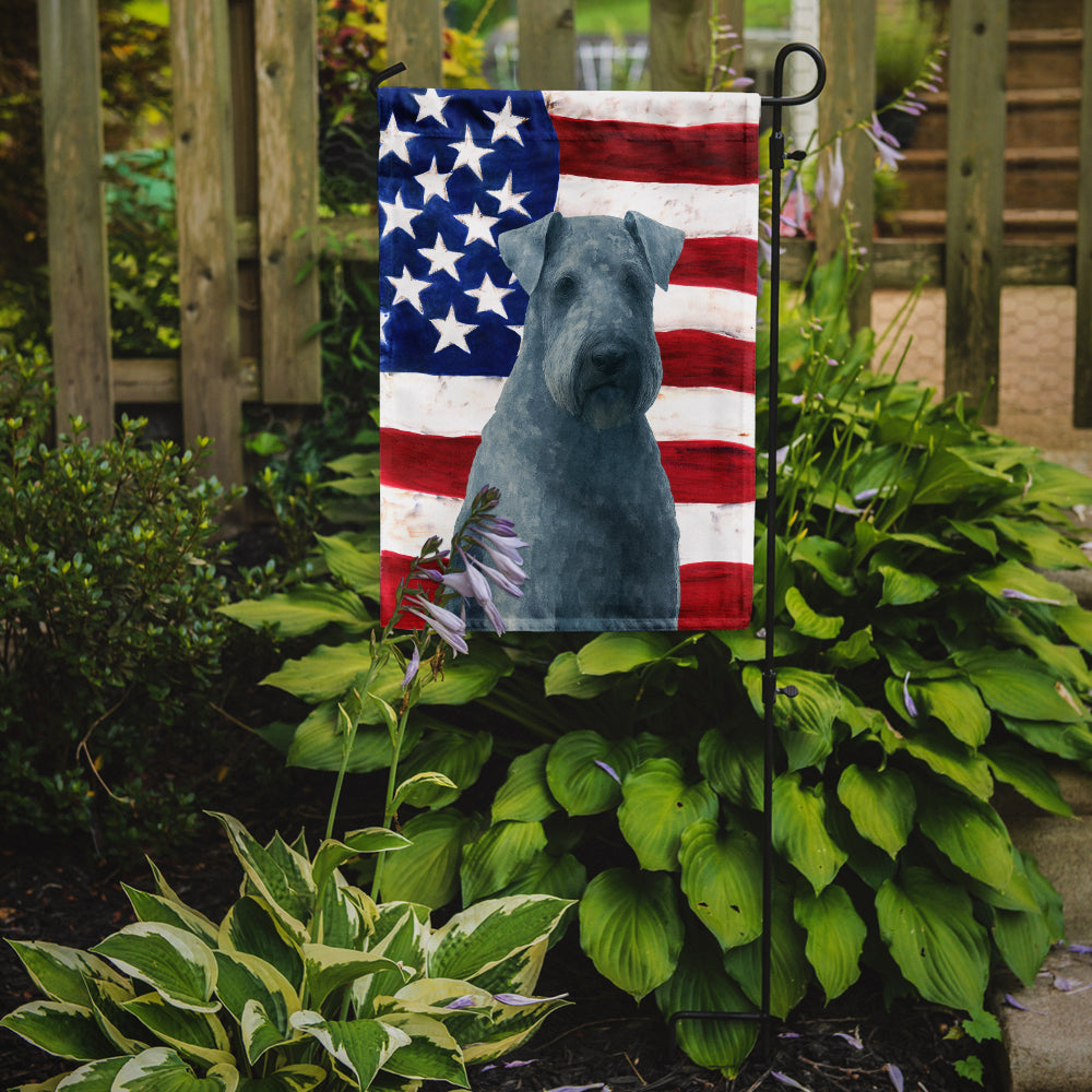 Caroline's Treasures Kerry Blue Terrier American Flag Garden Flag