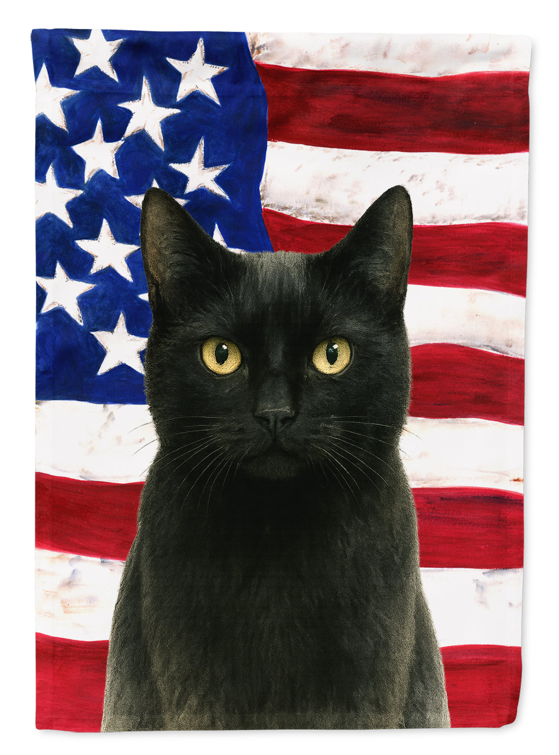 Caroline's Treasures Black Cat American Garden Flag