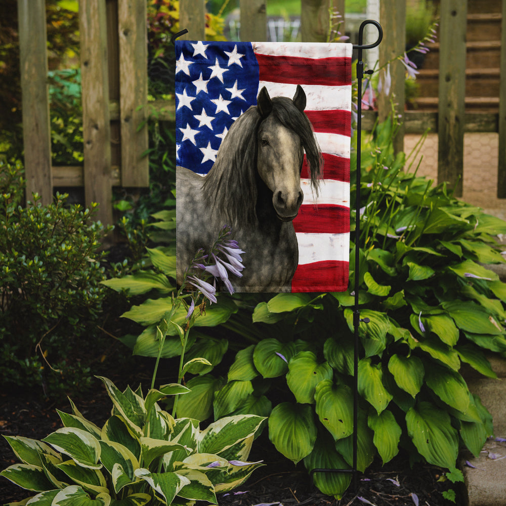 Caroline's Treasures Dapple Gray Gypsy Vanner Horse American Garden Flag