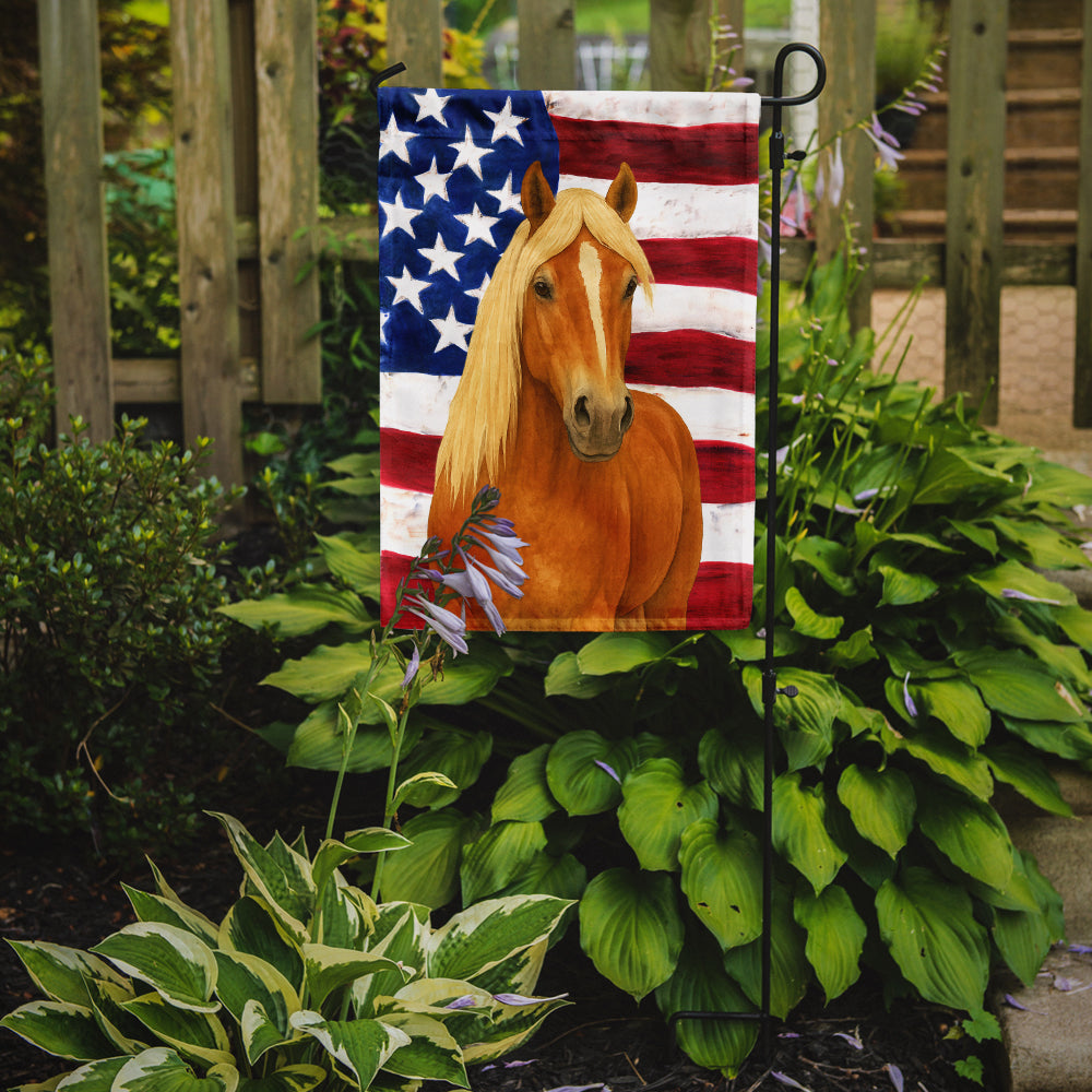 Caroline's Treasures Chestnut Haflinger Horse with Flaxen Mane American Garden Flag