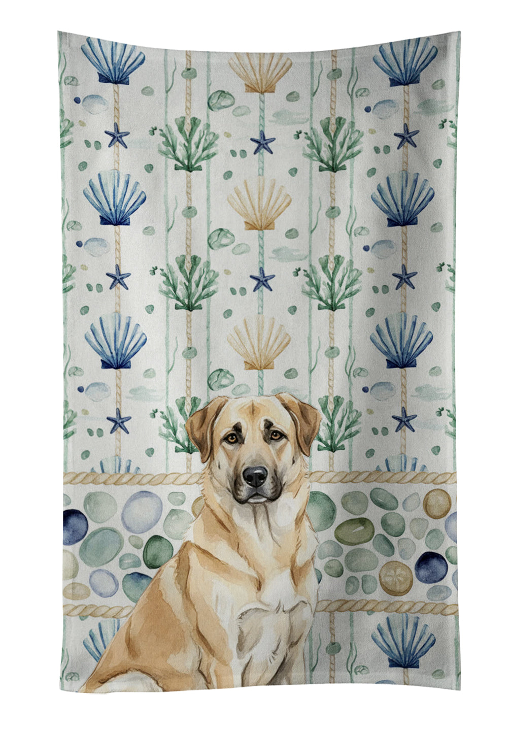 Caroline's Treasures Anatolian Shepherd Dog Coastal Sea Glass Kitchen Towel