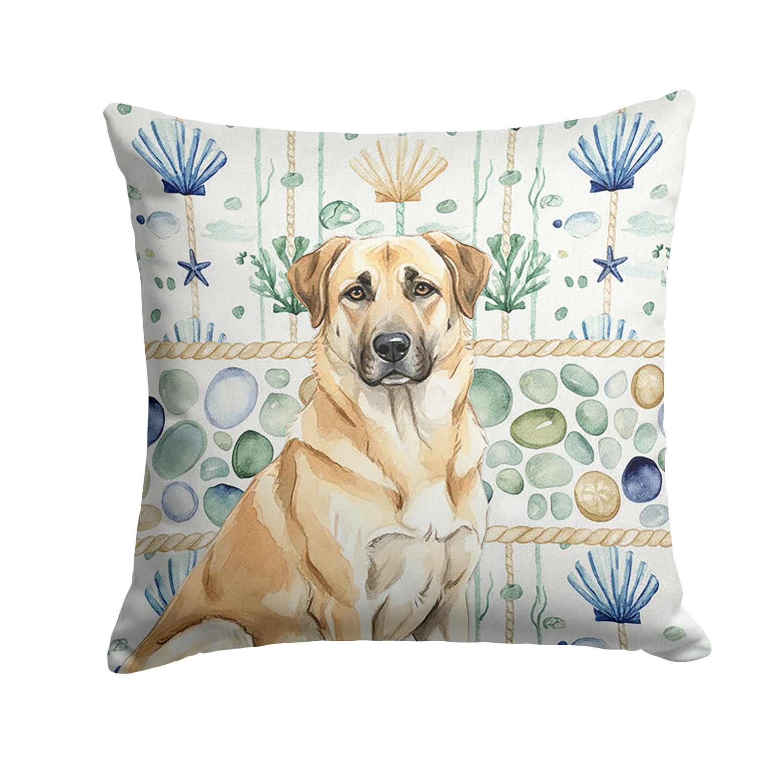 Caroline's Treasures Anatolian Shepherd Dog Coastal Sea Glass Throw Pillow