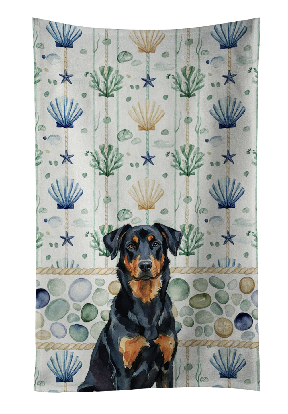 Caroline's Treasures Beauceron Coastal Sea Glass Kitchen Towel