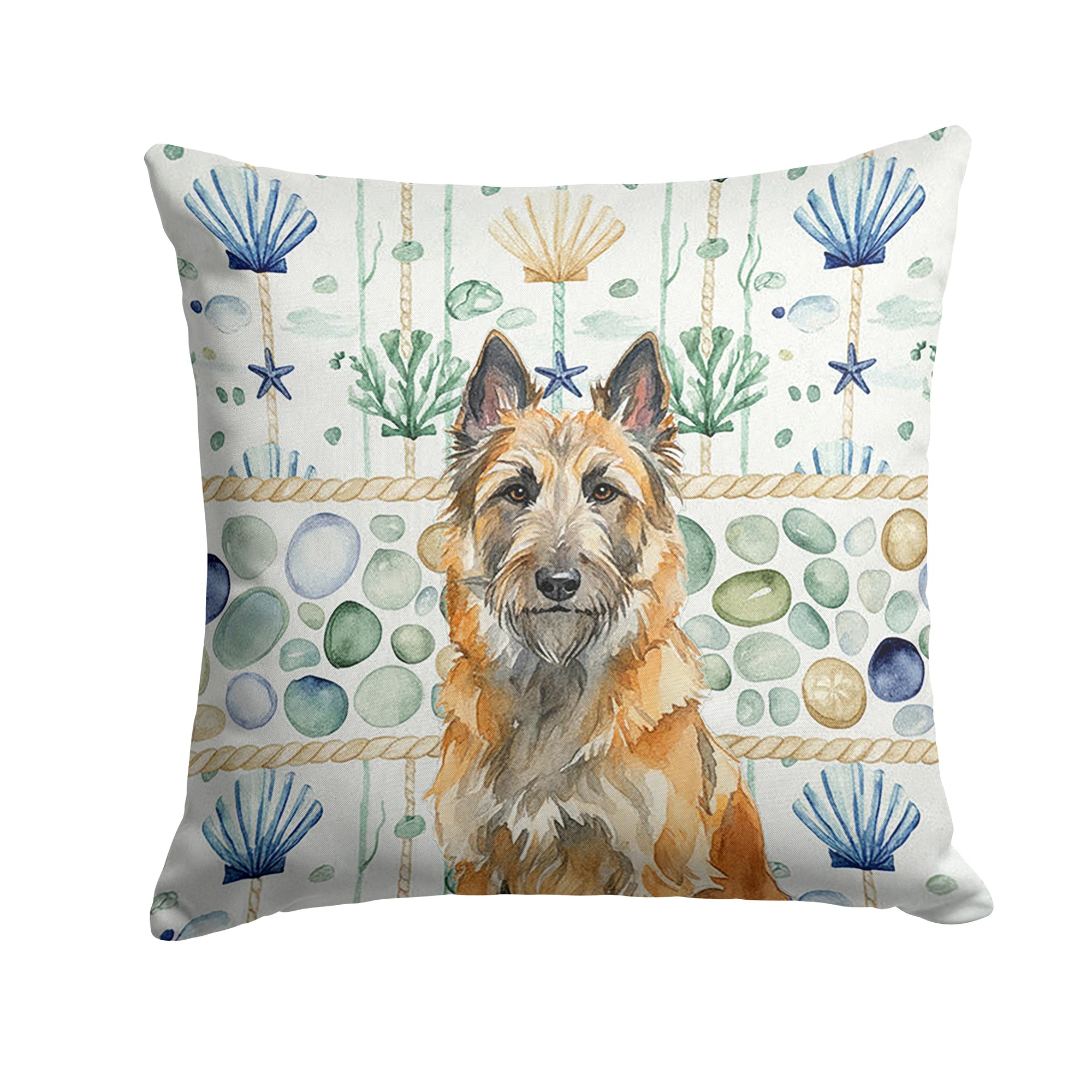 Caroline's Treasures Belgian Laekenois Coastal Sea Glass Throw Pillow