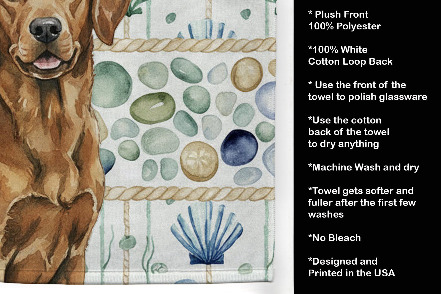 Caroline's Treasures Chesapeake Bay Retriever Coastal Sea Glass Kitchen Towel