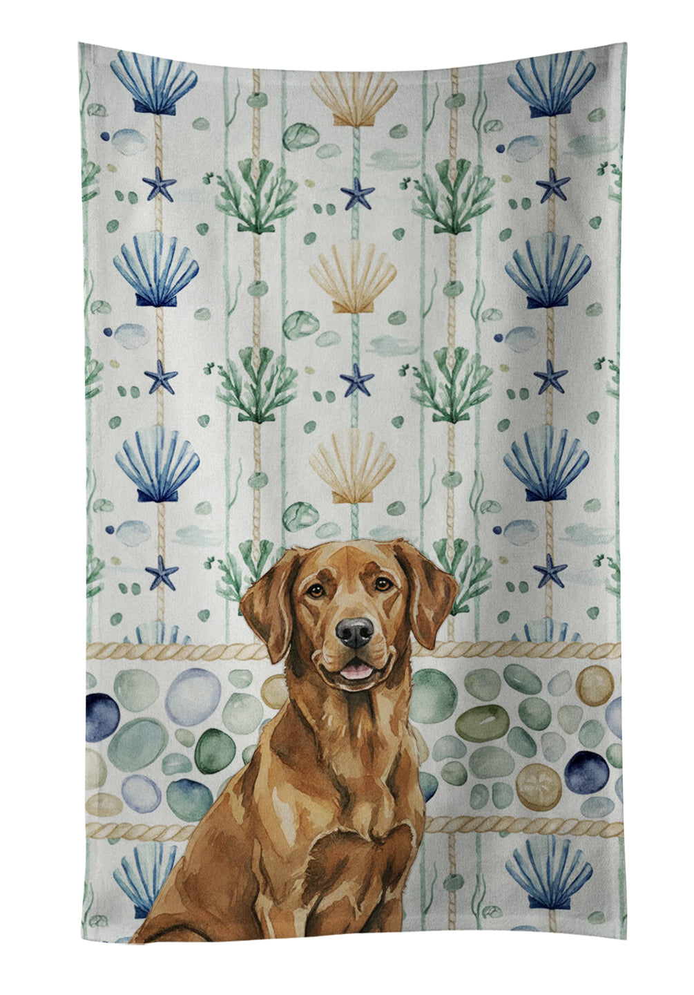 Caroline's Treasures Chesapeake Bay Retriever Coastal Sea Glass Kitchen Towel
