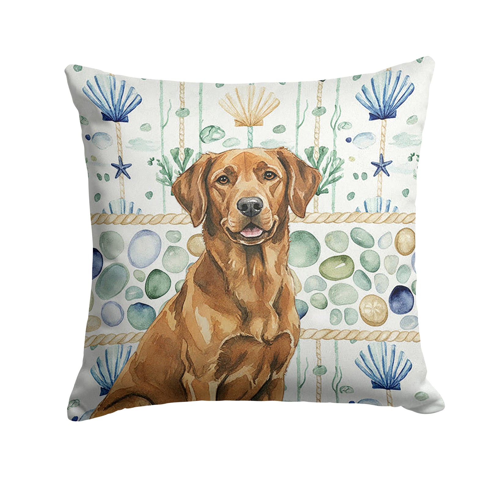 Caroline's Treasures Chesapeake Bay Retriever Coastal Sea Glass Throw Pillow