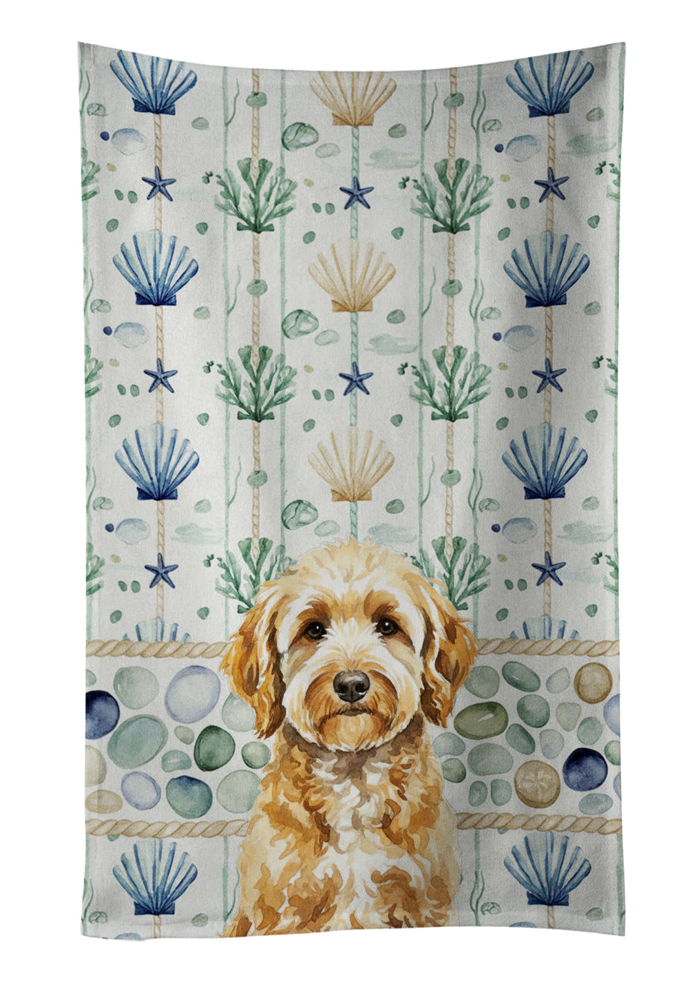 Caroline's Treasures Goldendoodle Coastal Sea Glass Kitchen Towel