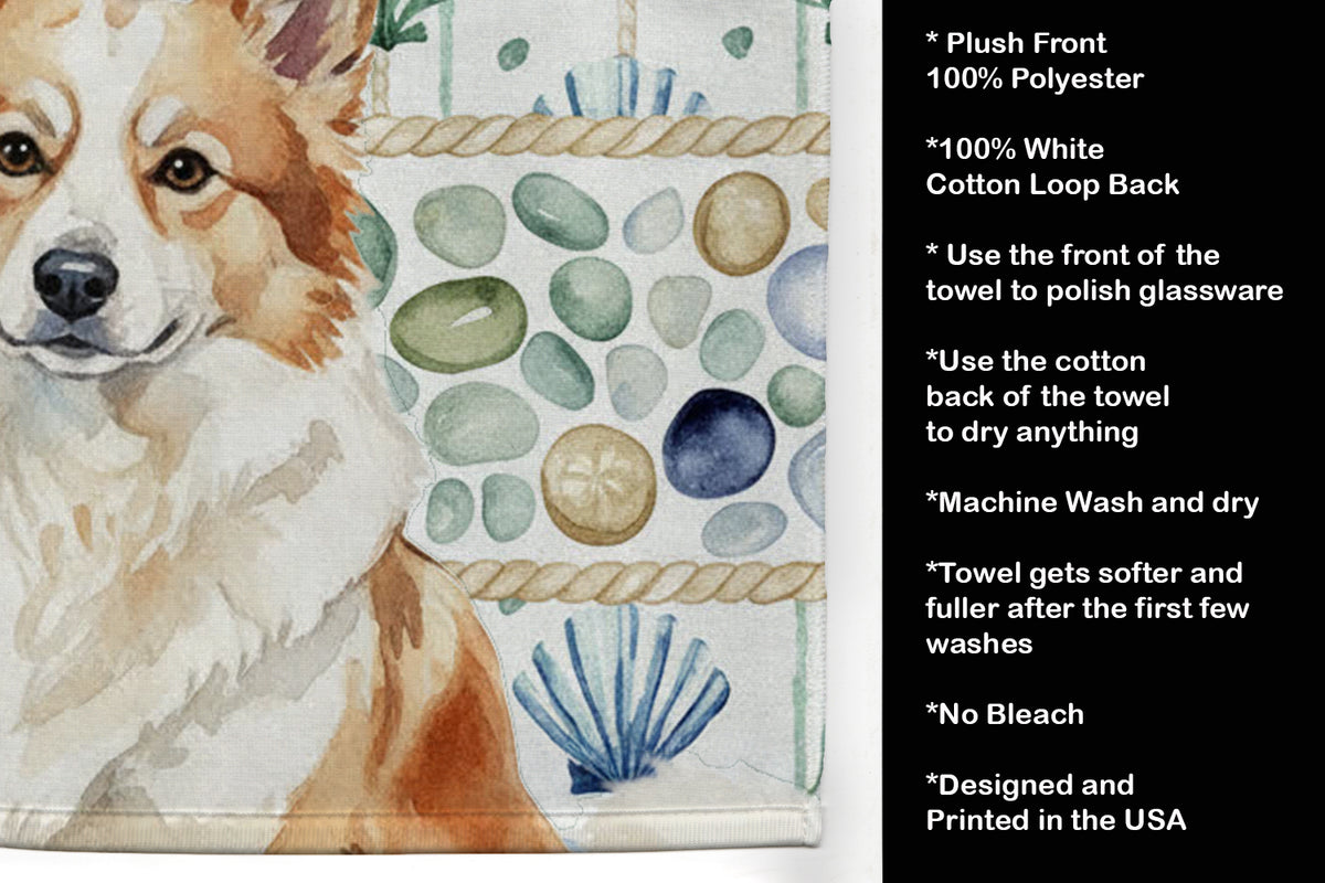 Caroline's Treasures Tan Icelandic Sheepdog Coastal Sea Glass Kitchen Towel