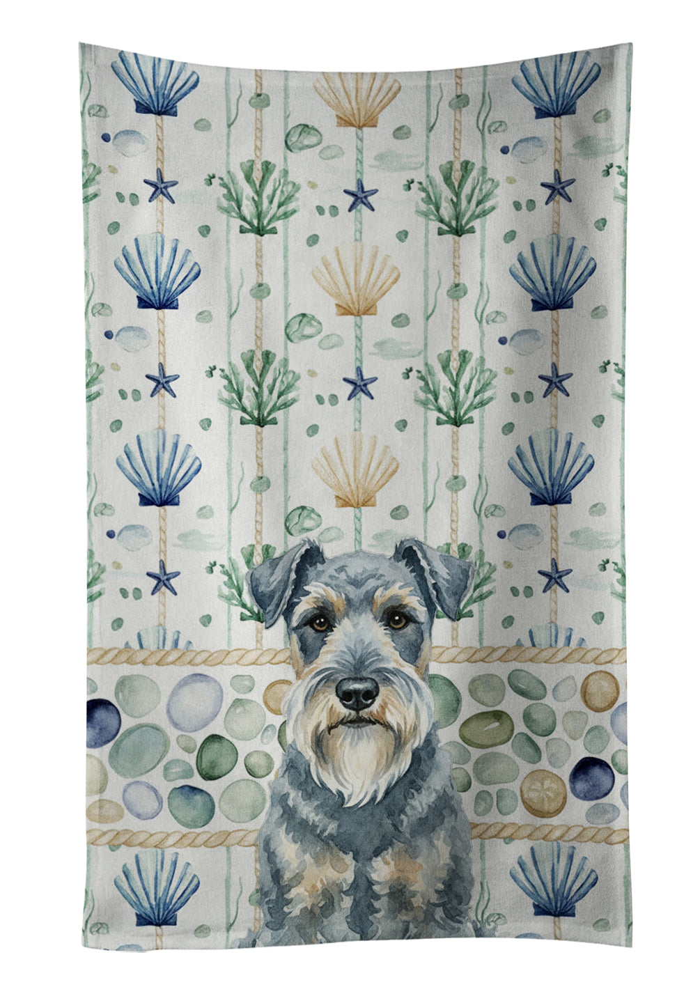 Caroline's Treasures Kerry Blue Terrier Coastal Sea Glass Kitchen Towel