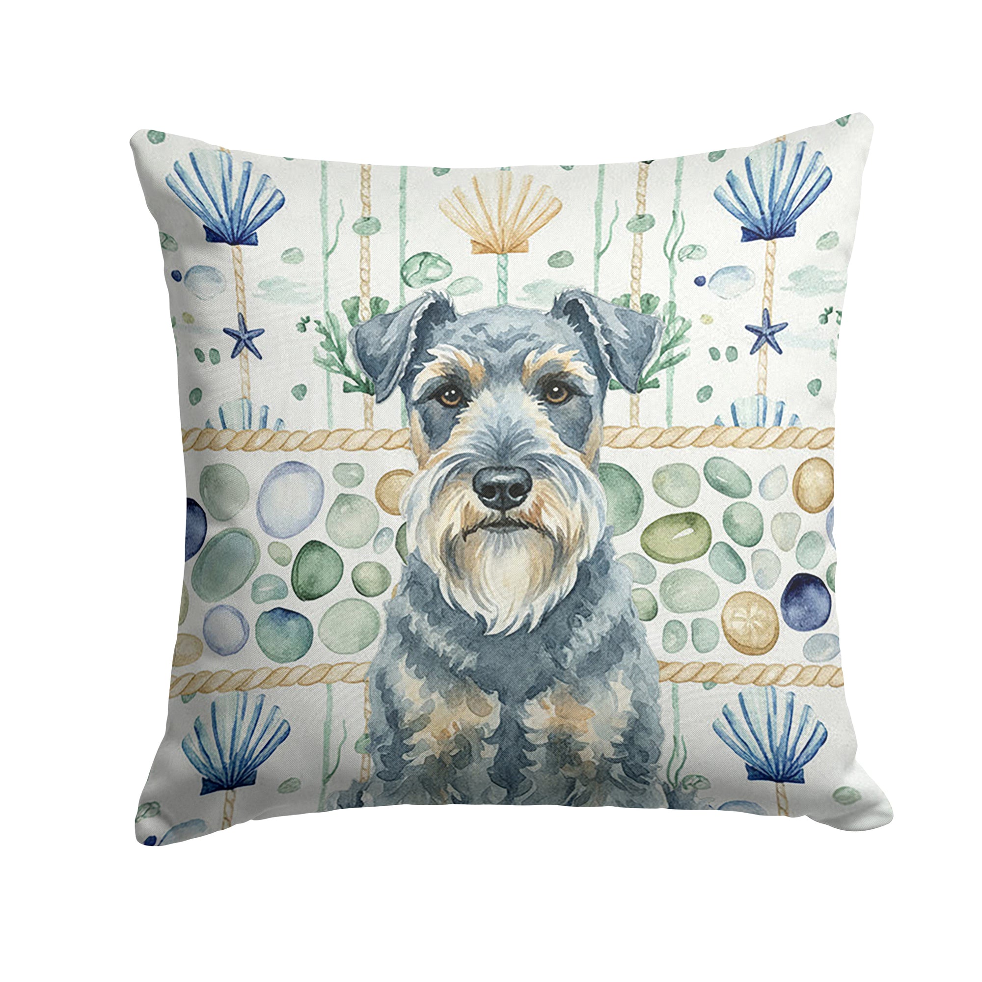 Caroline's Treasures Kerry Blue Terrier Coastal Sea Glass Throw Pillow