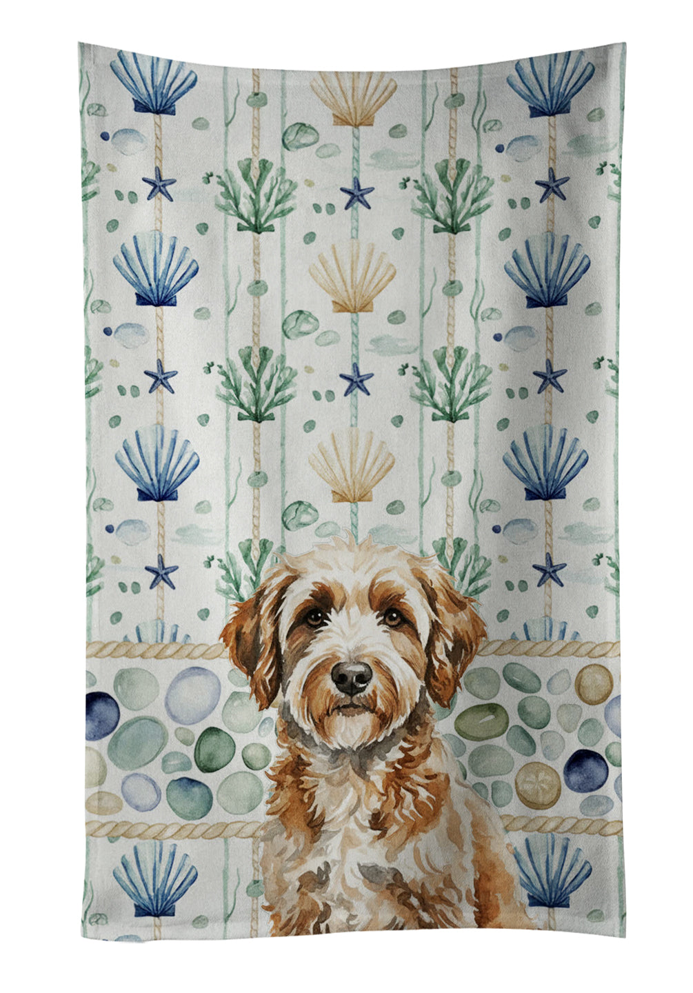 Caroline's Treasures Lagotto Romagnolo Coastal Sea Glass Kitchen Towel