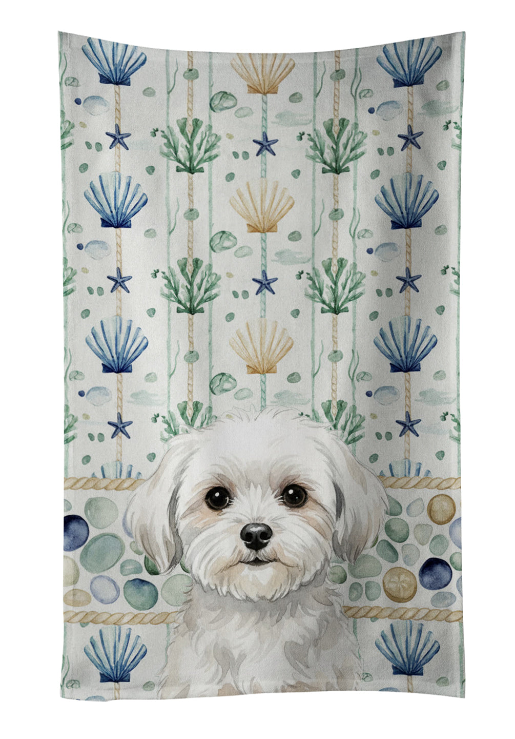 Caroline's Treasures Maltese Coastal Sea Glass Kitchen Towel