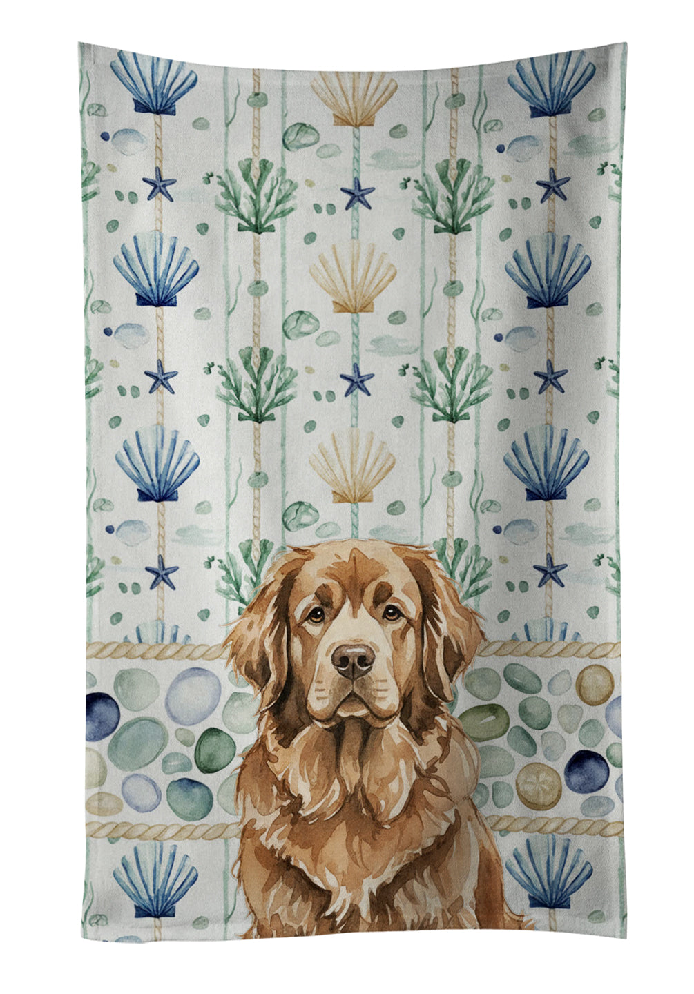 Caroline's Treasures Brown Newfoundland Coastal Sea Glass Kitchen Towel