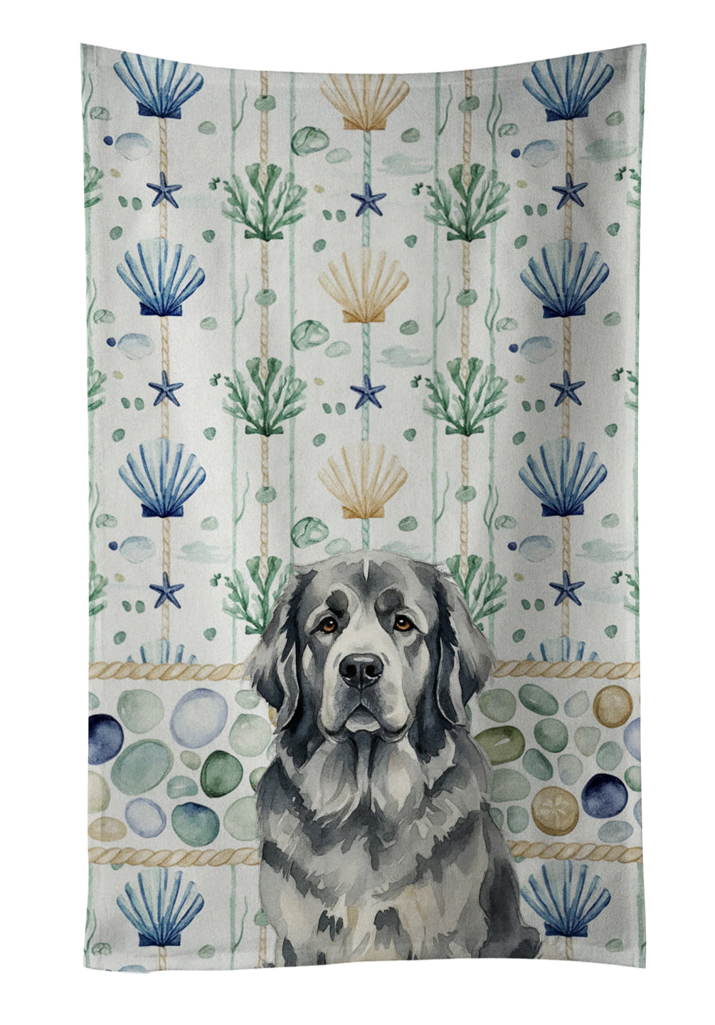 Caroline's Treasures Gray Newfoundland Coastal Sea Glass Kitchen Towel