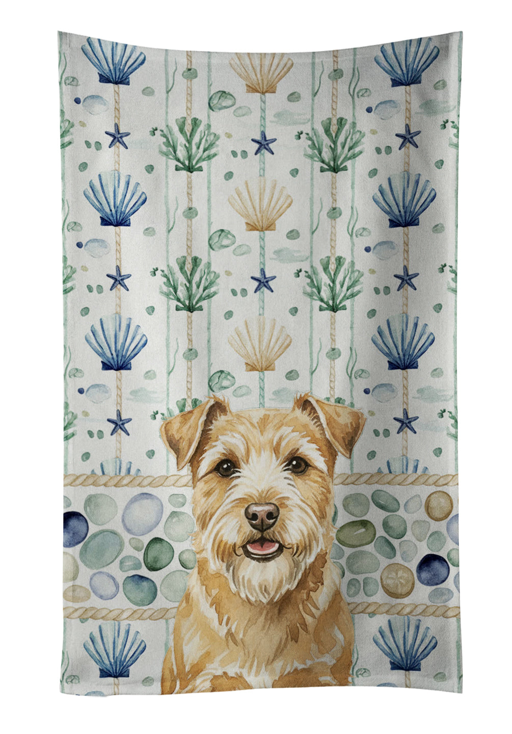 Caroline's Treasures Wheaten Norfolk Terrier Coastal Sea Glass Kitchen Towel