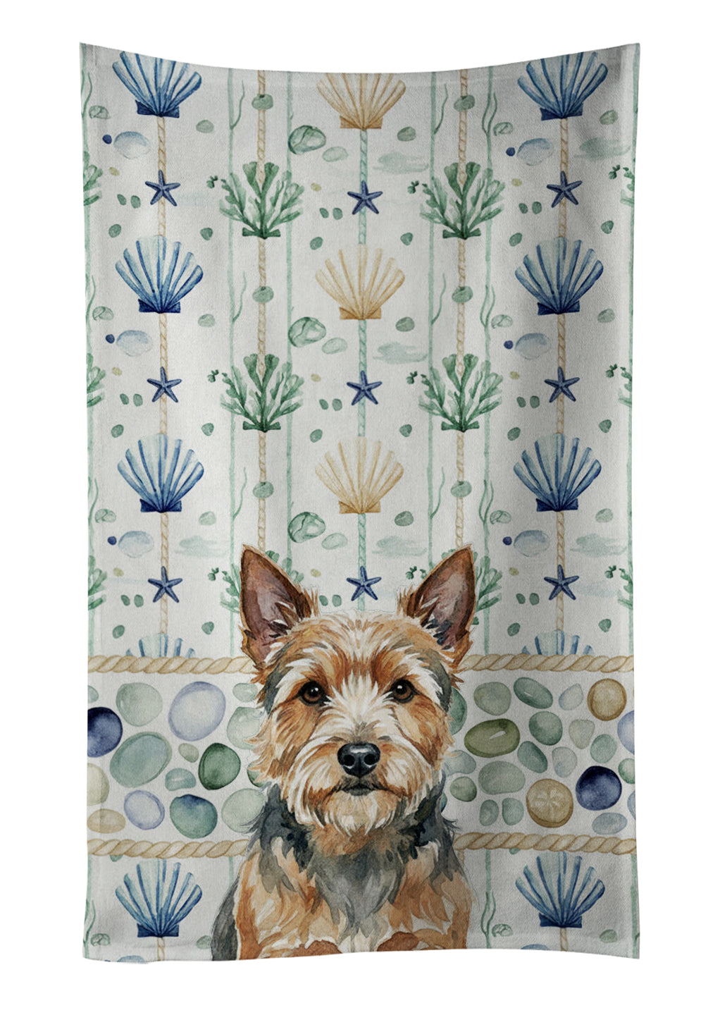 Caroline's Treasures Norwich Terrier Coastal Sea Glass Kitchen Towel