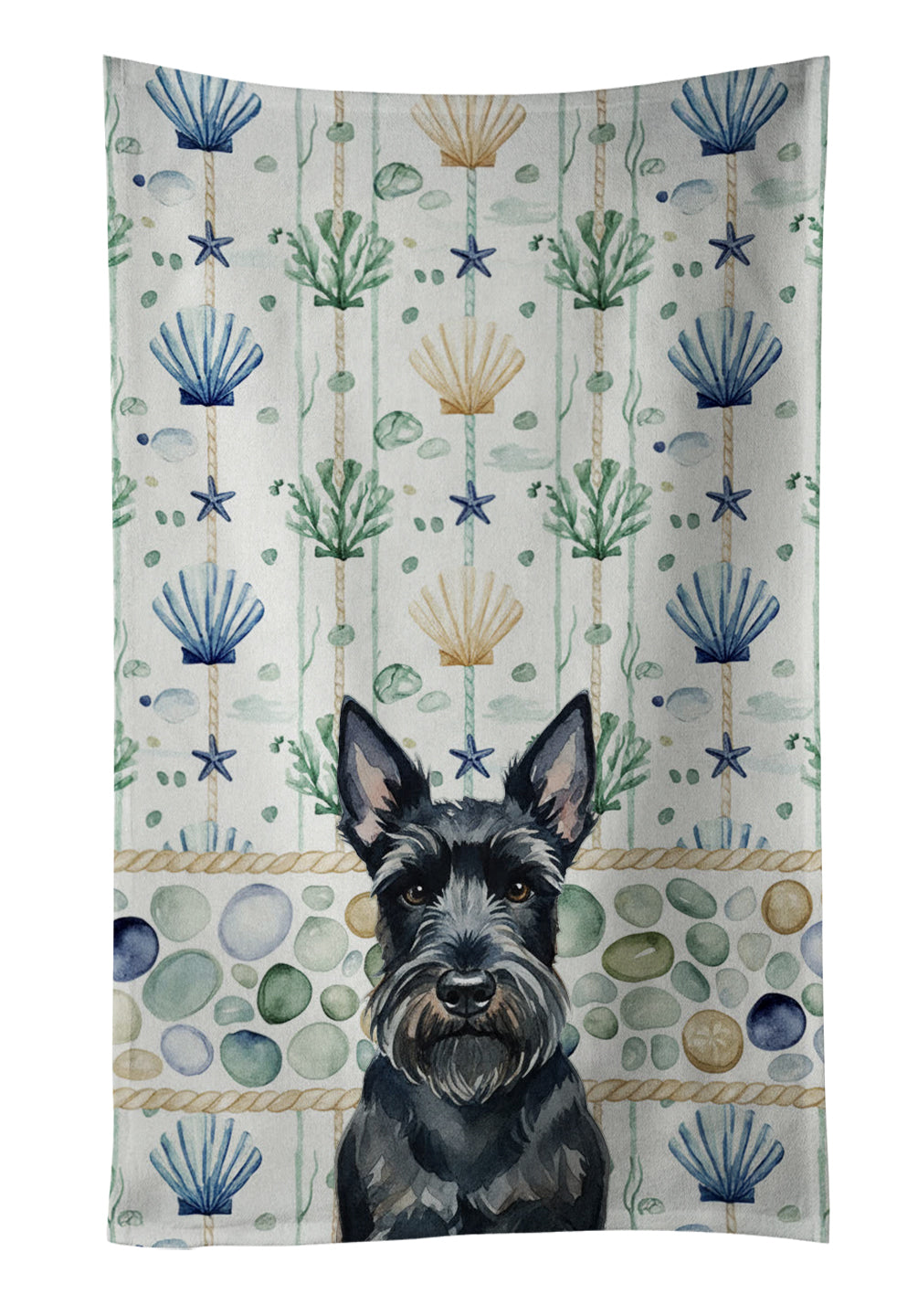 Caroline's Treasures Scottish Terrier Coastal Sea Glass Kitchen Towel