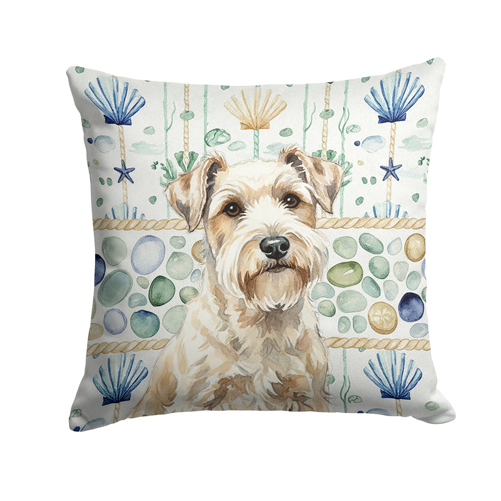 Caroline's Treasures Sealyham Terrier Coastal Sea Glass Throw Pillow