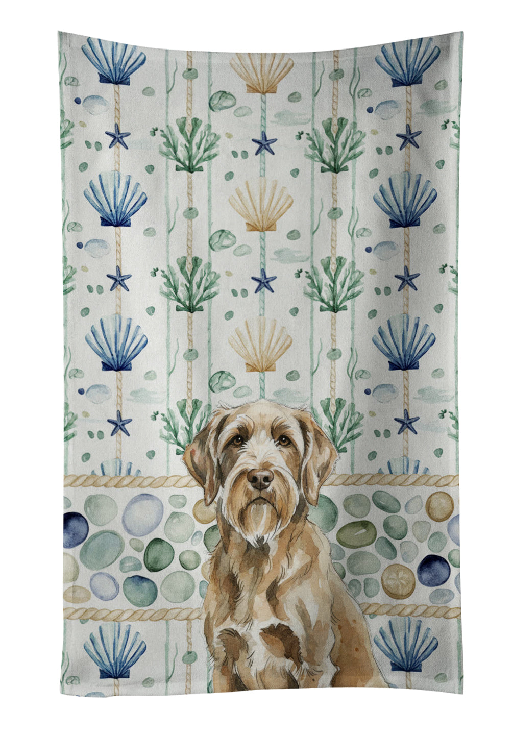 Caroline's Treasures Spinone Italiano Coastal Sea Glass Kitchen Towel