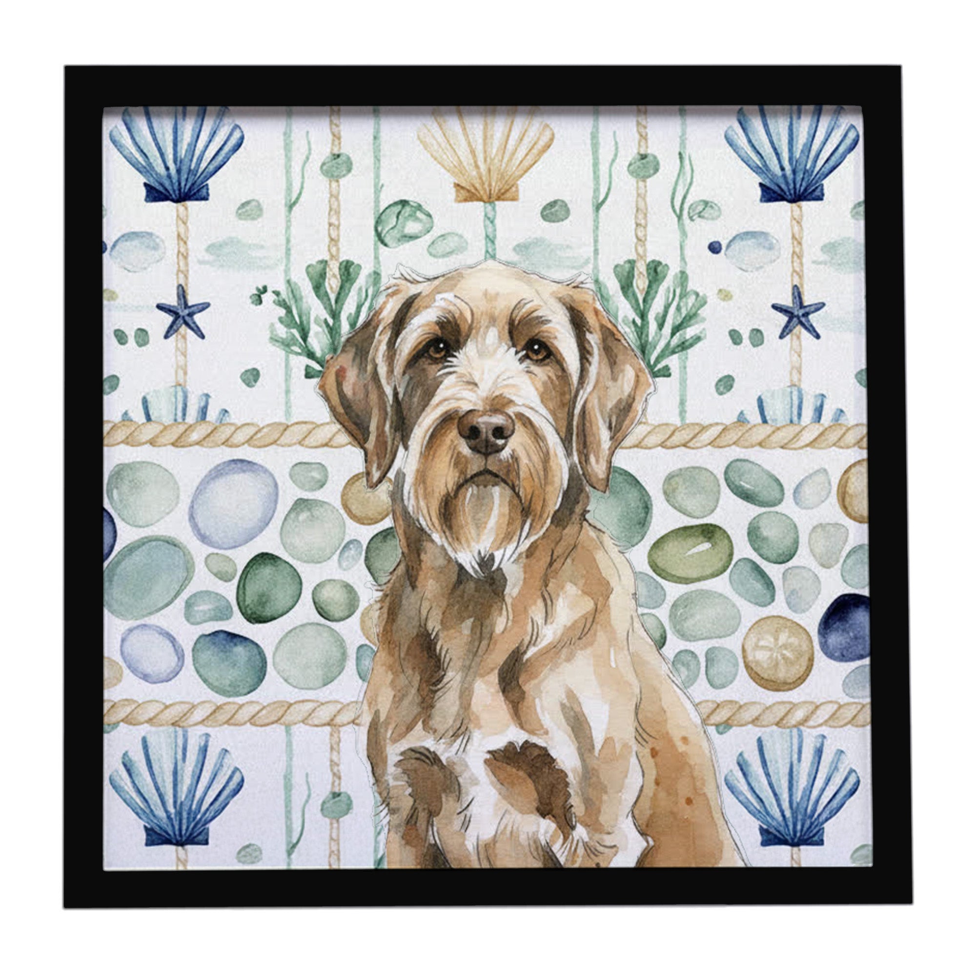 Caroline's Treasures Spinone Italiano Coastal Sea Glass Framed Metal Print