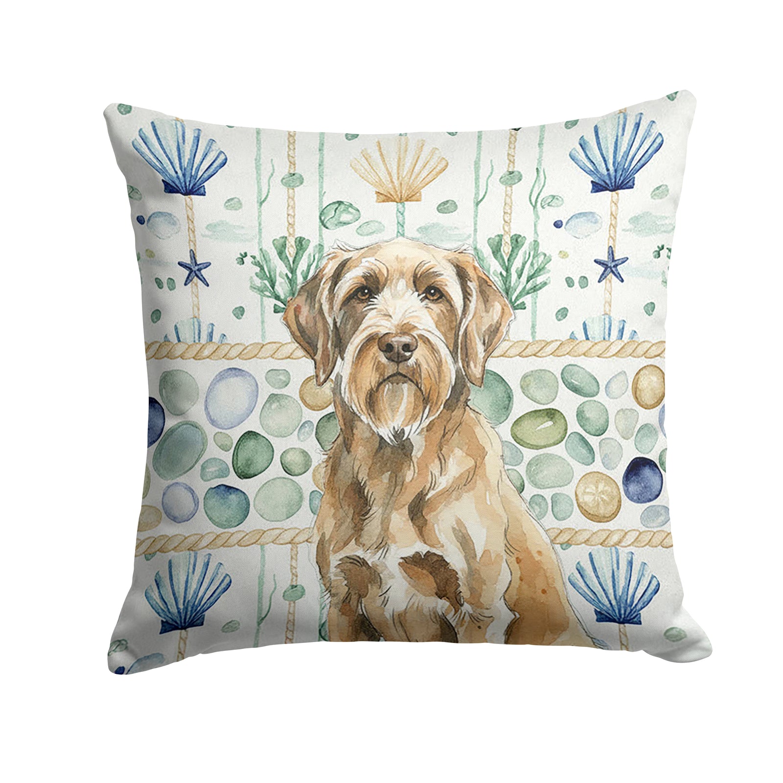 Caroline's Treasures Spinone Italiano Coastal Sea Glass Throw Pillow