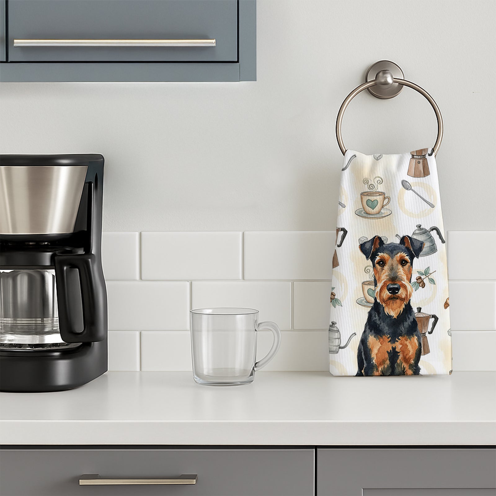 Caroline's Treasures Airedale Terrier Coffee Bar Kitchen Towel