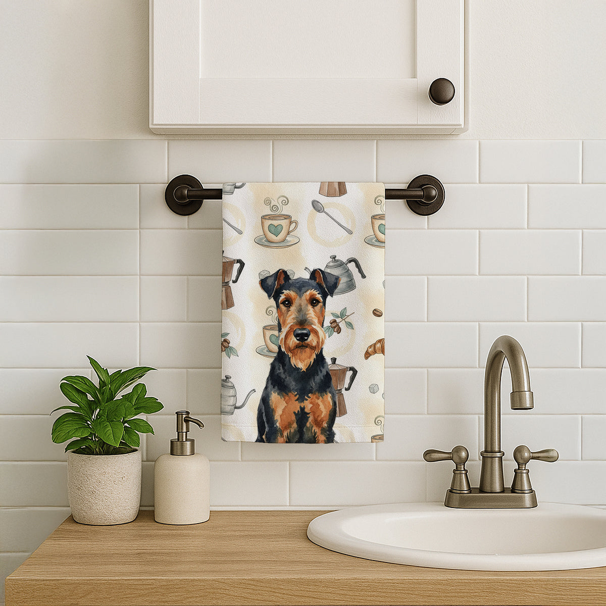 Caroline's Treasures Airedale Terrier Coffee Bar Kitchen Towel