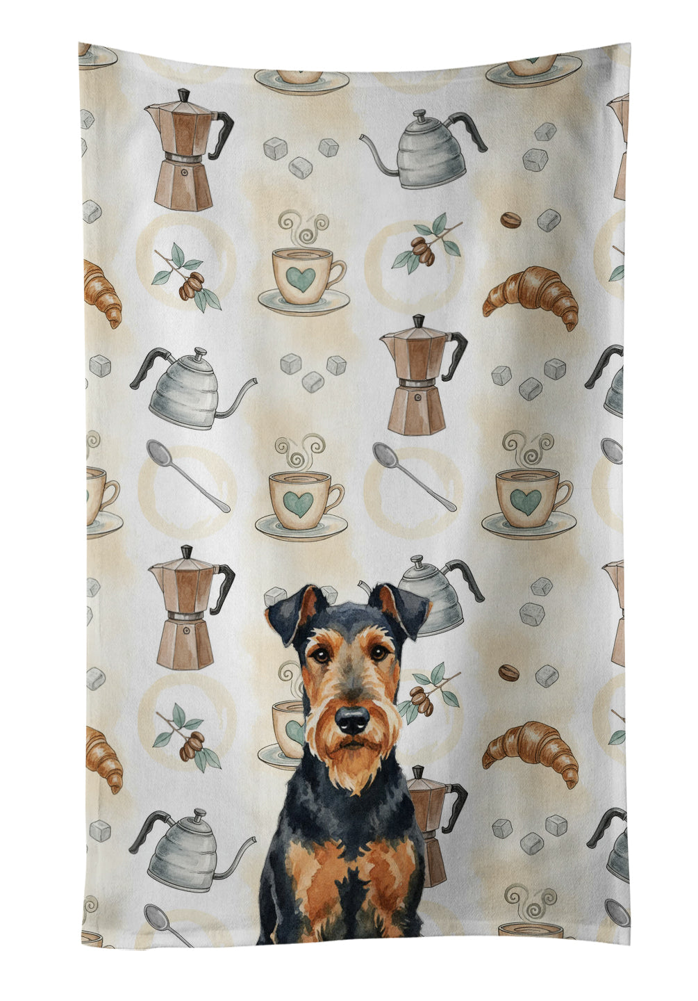 Caroline's Treasures Airedale Terrier Coffee Bar Kitchen Towel