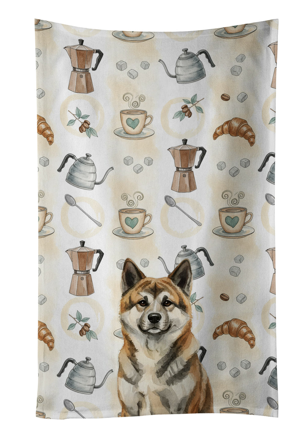 Caroline's Treasures Brindle Akita Coffee Bar Kitchen Towel