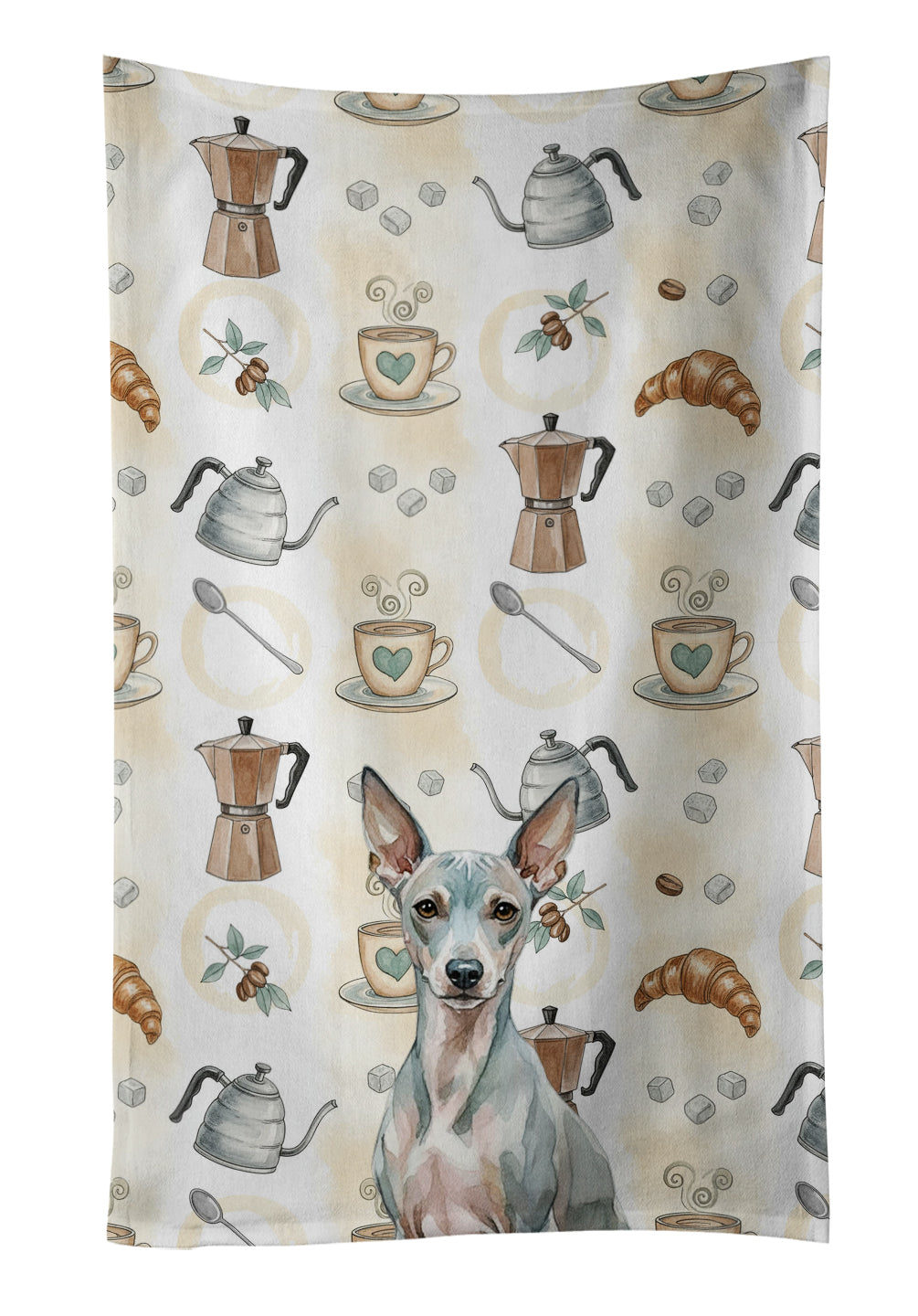 Caroline's Treasures American Hairless Terrier Coffee Bar Kitchen Towel