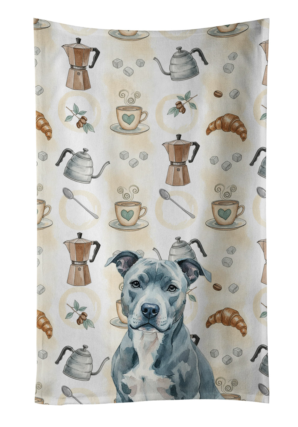 Caroline's Treasures Blue American Staffordshire Terrier Coffee Bar Kitchen Towel