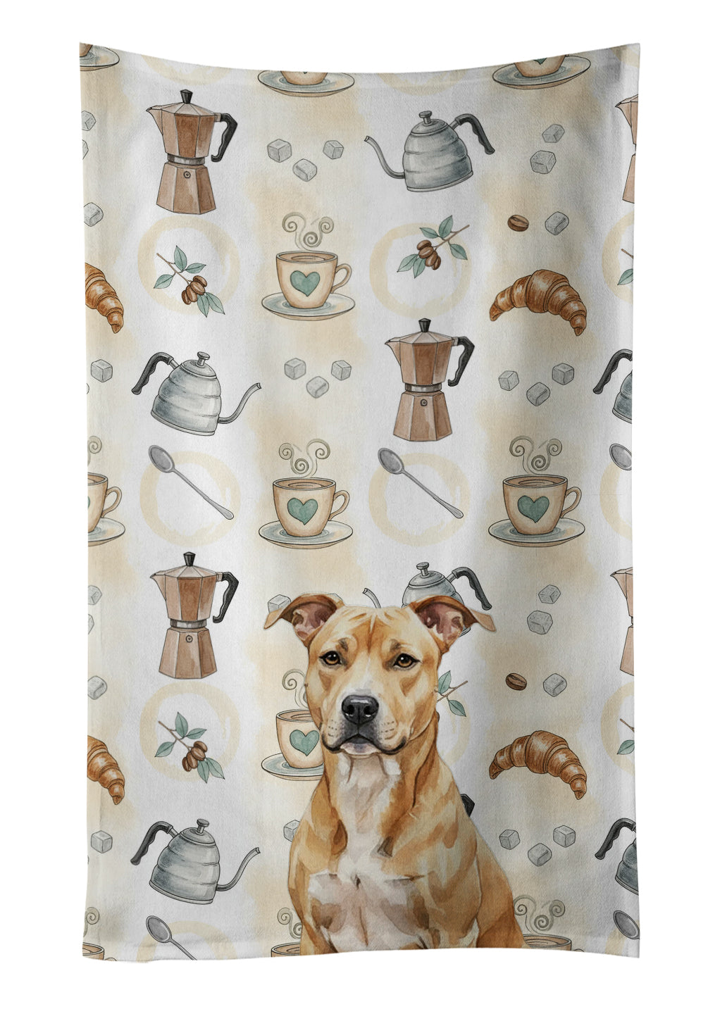 Caroline's Treasures Fawn American Staffordshire Terrier Coffee Bar Kitchen Towel