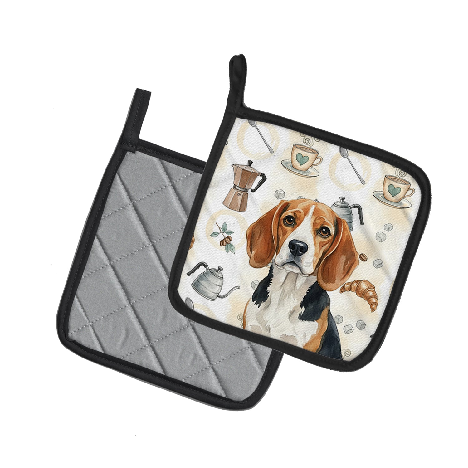 Caroline's Treasures Beagle Coffee Bar Pair of Pot Holders