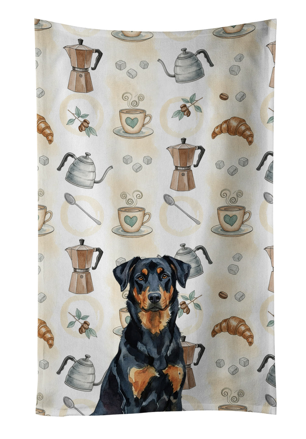 Caroline's Treasures Beauceron Coffee Bar Kitchen Towel