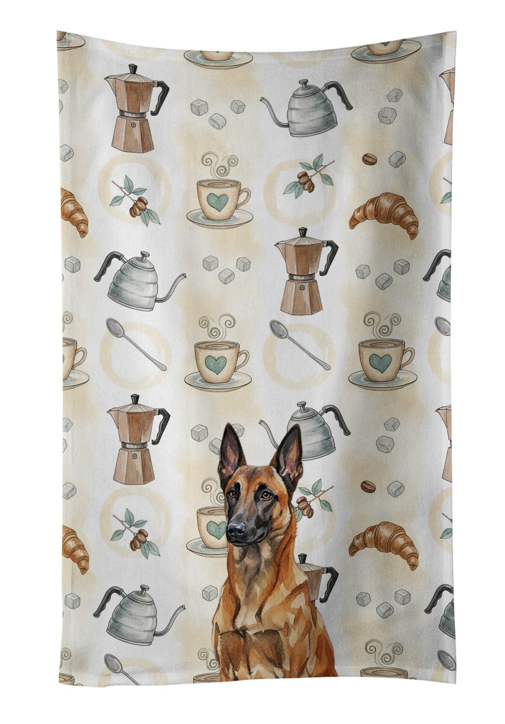Caroline's Treasures Mahogany Belgian Malinois Coffee Bar Kitchen Towel