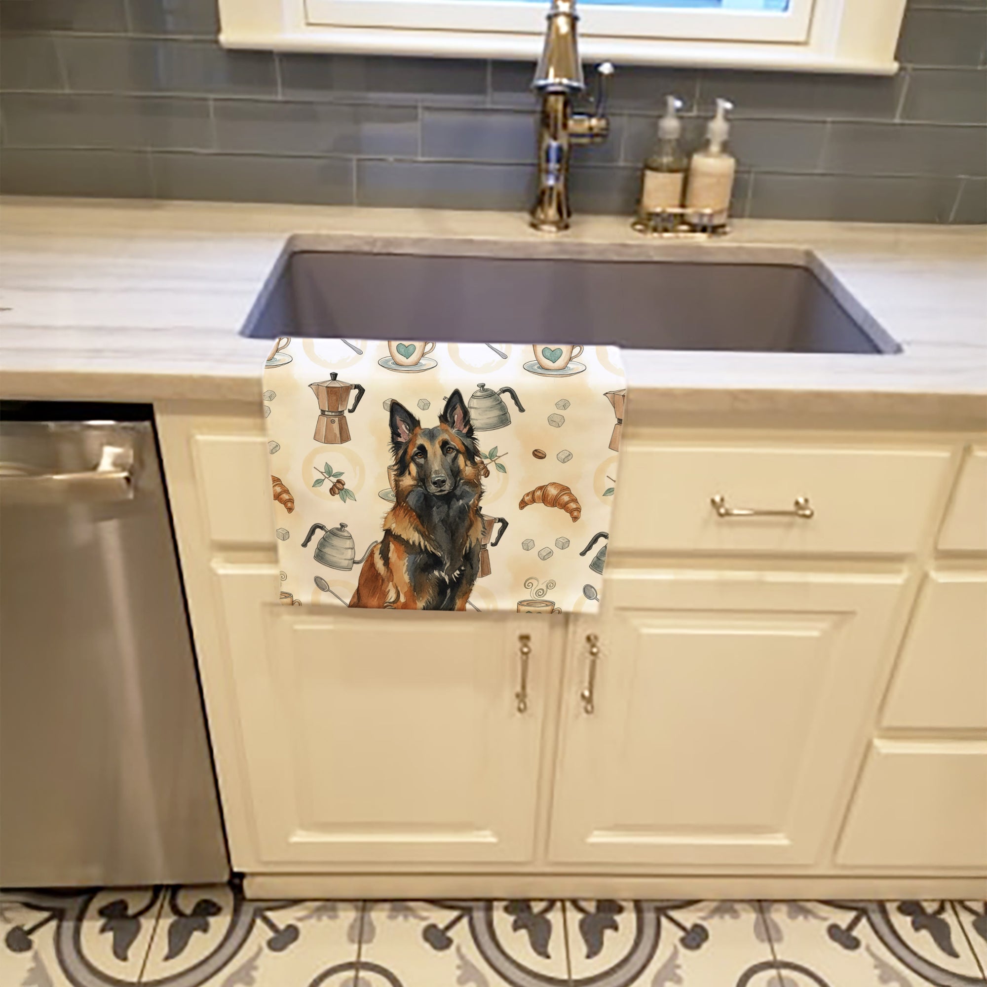 Caroline's Treasures Belgian Tervuren Coffee Bar Kitchen Towel