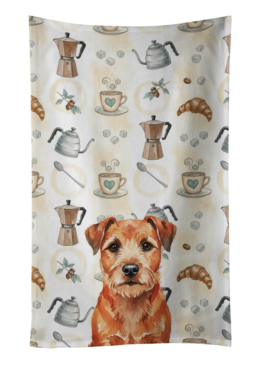 Caroline's Treasures Red Border Terrier Coffee Bar Kitchen Towel