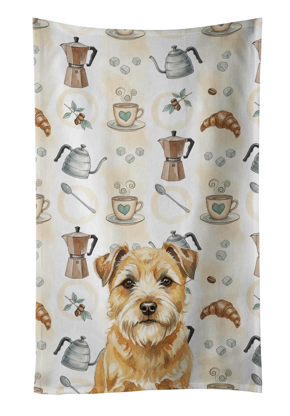 Caroline's Treasures Wheaten Border Terrier Coffee Bar Kitchen Towel