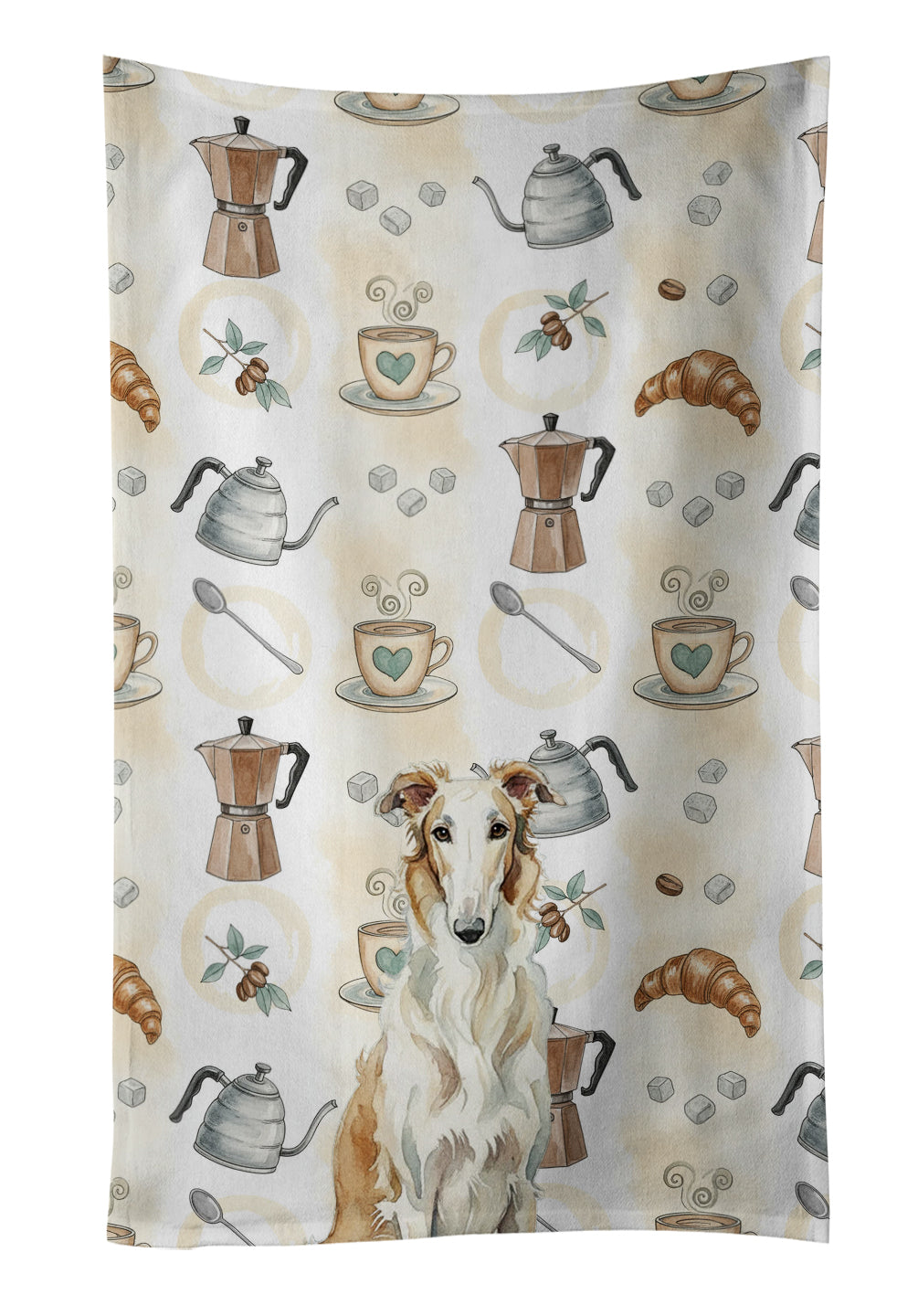 Caroline's Treasures Borzoi Coffee Bar Kitchen Towel